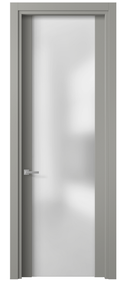 Межкомнатная дверь Planum 4114 Матовый нейтральный серый Сатинированное стекло Цена 59299 ₽ | Volhovec