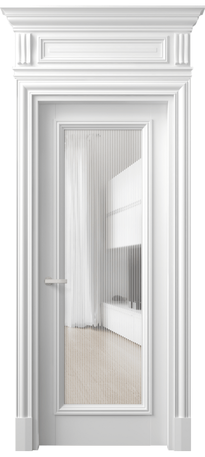 Межкомнатная дверь Antique 7300 Бук белоснежный Рифлёное стекло "Дюна", триплекс, 8 мм Цена 4770 AZE | Volhovec