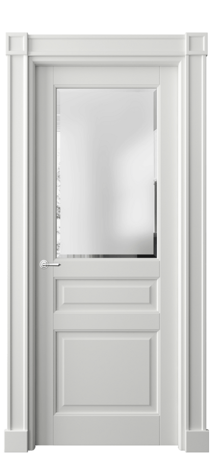 Межкомнатная дверь Toscana Plano2 6304 Бук светло-серый Сатинированное стекло с фацетом Цена 136139 ₽ | Volhovec