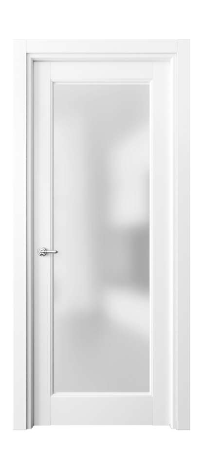 Межкомнатная дверь Тоскана Литера 6300 Матовый белоснежный Сатинированное стекло Цена 92299 ₽ | Volhovec