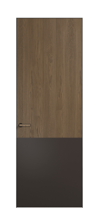 Межкомнатная дверь Velvet 8205 Дуб джутовый матовый - Матовый антрацит. Цена 123129  | Volhovec