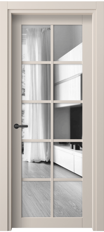 Межкомнатная дверь Нео 2106 ПЭТ пудровый бежевый Двустороннее зеркало, триплекс Цена 37199 ₽ | Volhovec