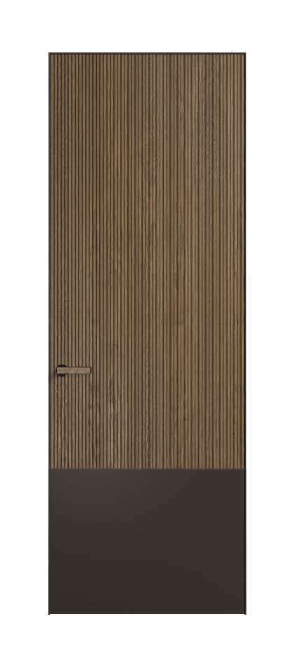 Межкомнатная дверь Velvet 8203 Дуб джутовый матовый - Матовый антрацит. Цена 123129  | Volhovec