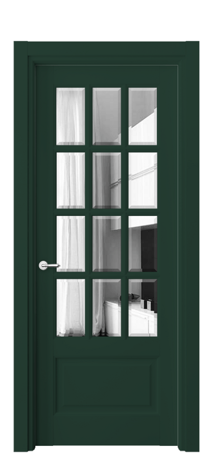 Межкомнатная дверь Toscana Grigliato 6313 Бук белоснежный Двустороннее зеркало с фацетом, триплекс, 8 мм Цена 117599 ₽ | Volhovec