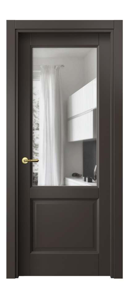 Межкомнатная дверь Galant 1422 Матовый антрацит Прозрачное стекло, 4 мм Цена 49199 ₽ | Volhovec