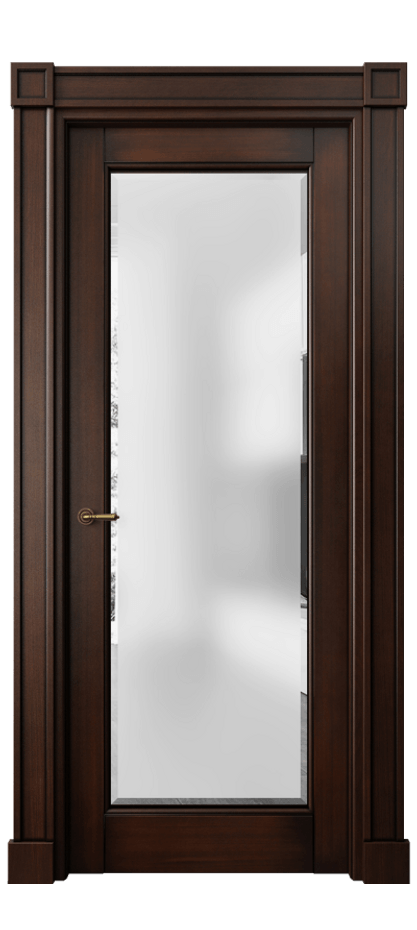 Межкомнатная дверь Toscana Elegante 6300 Бук тёмный с патиной Сатинированное стекло с фацетом Цена 142919 ₽ | Volhovec