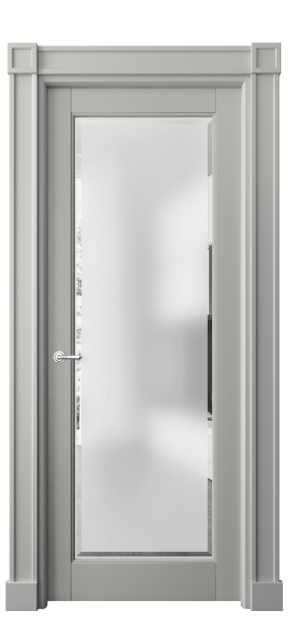 Межкомнатная дверь Toscana Plano 6300 Бук нейтральный серый Сатинированное стекло с фацетом, 6 мм Цена 6490 AZE | Volhovec