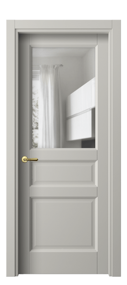 Межкомнатная дверь Галант 1432 Матовый тёплый серый Прозрачное стекло Цена 2260 AZE | Volhovec