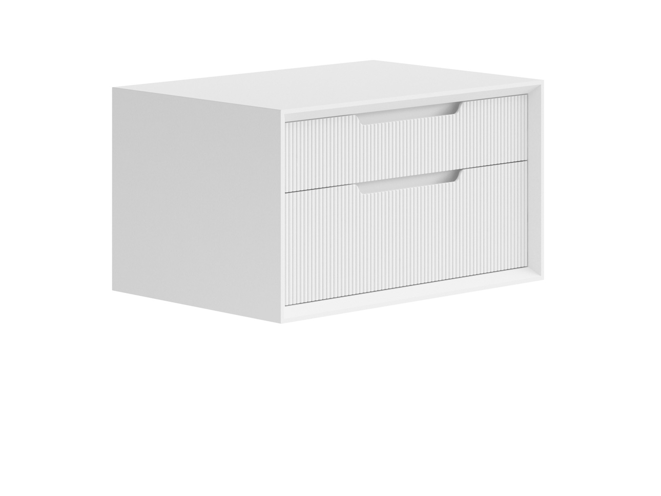 Тумба подвесная прикроватная Velvet 2 ящика Матовый светло-серый