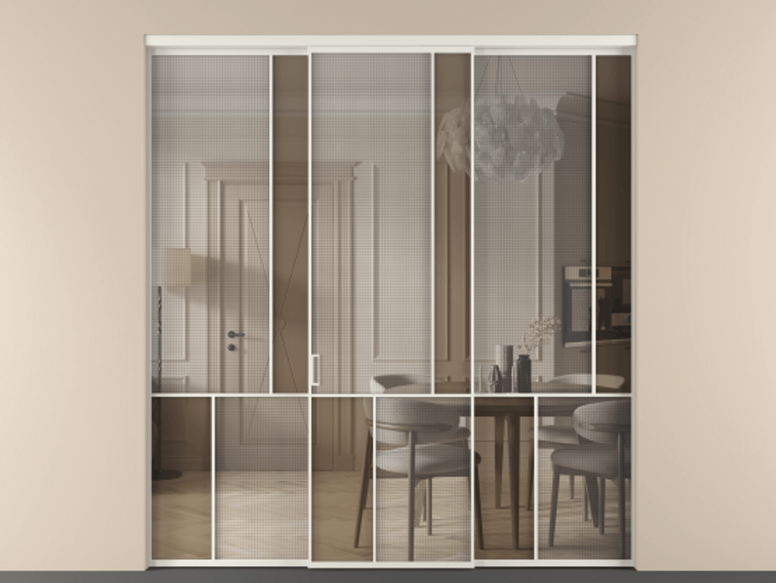 Перегородка Mosaic внутри проема трёхстворчатая #VENDORCODE# #FURNISH# #GLASS# Цена #PRICE#  | Volhovec