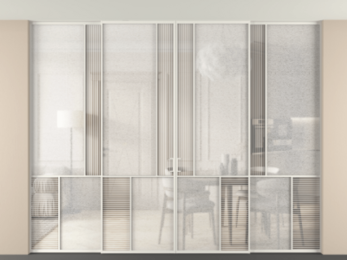 Перегородка Mosaic внутри проема четырёхстворчатая в потолок #VENDORCODE# #FURNISH# #GLASS# Цена #PRICE#  | Volhovec