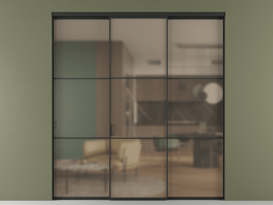 Перегородка Formato внутри проёма трёхстворчатая АЛПР 040.03 Алюминий Черный Сатинированное бронзовое стекло, триплекс. Скрытый короб ЧЕР Цена 281600 ₽ 1. Полотно 3 шт. (800/2100 мм)
2. Комплект установки раздвижной системы
3. Базовый комплект фурнитуры
4.Ручка RONDO. Фабрика дверей Волховец 8 (800) 551 43 19 Перегородка Formato внутри проёма трёхстворчатая АЛПР 040.03 Алюминий Черный Сатинированное бронзовое стекло, триплекс Цена 281600 ₽ | Volhovec