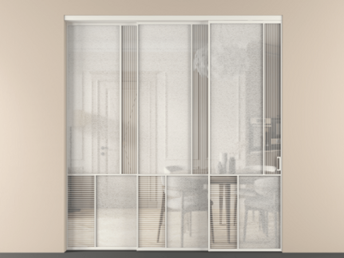 Перегородка Mosaic внутри проема телескопик синхро-3 #VENDORCODE# #FURNISH# #GLASS# Цена #PRICE#  | Volhovec