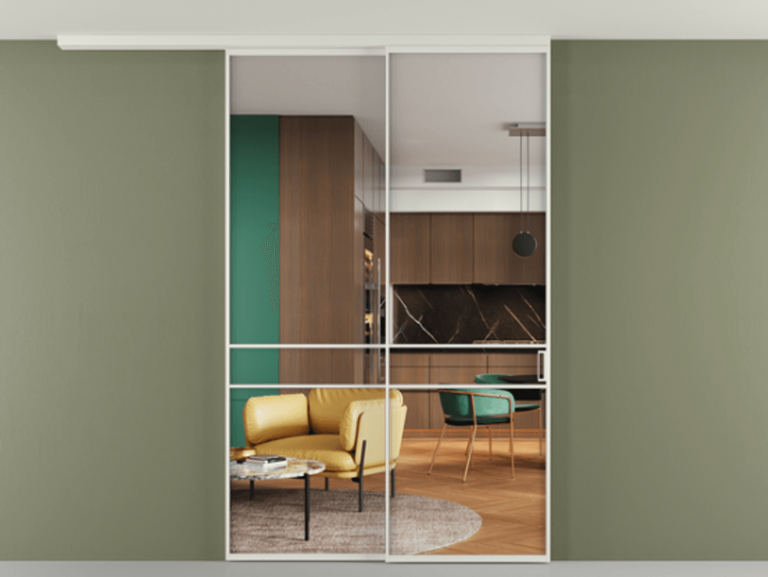 Перегородка Formato вдоль стены на потолок телескопик синхро 2 #VENDORCODE# #FURNISH# #GLASS# Цена #PRICE#  | Volhovec