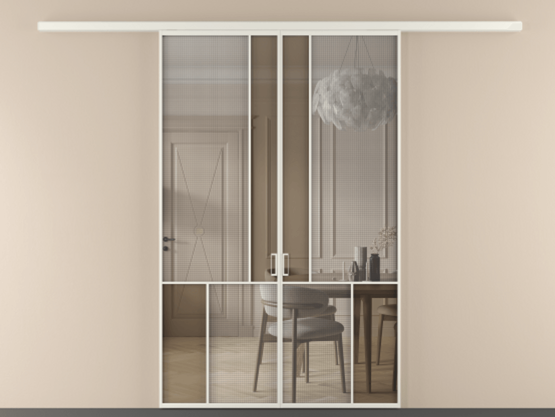 Перегородка Mosaic вдоль стены двустворчатая #VENDORCODE# #FURNISH# #GLASS# Цена #PRICE#  | Volhovec
