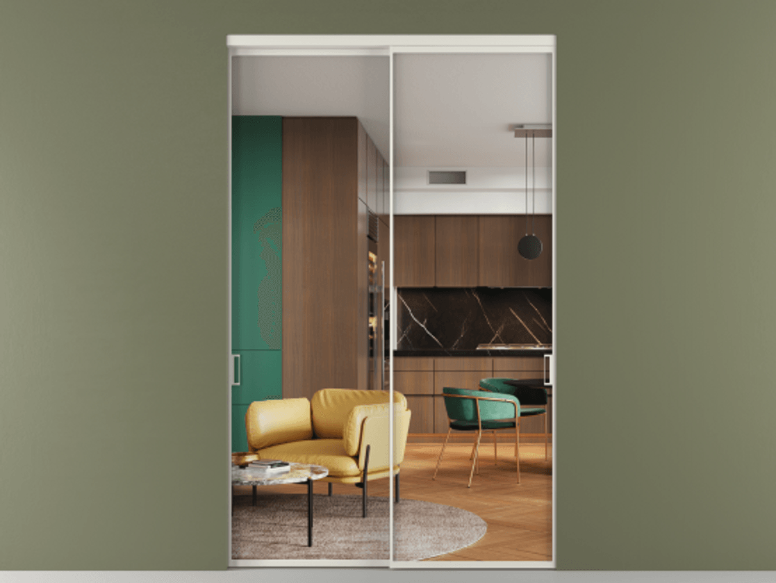 Перегородка Formato внутри проёма двустворчатая #VENDORCODE# #FURNISH# #GLASS# Цена #PRICE#  | Volhovec