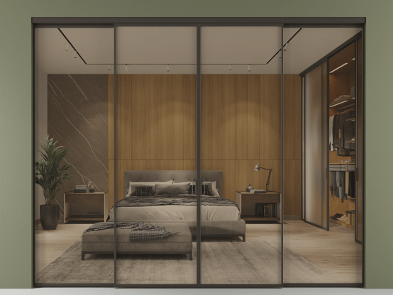 Алюминевая перегородка АЛПР 040.01_ААН_Stopsol Bronze_new. Цвет Алюминий антрацит. Материал Алюминий в эмали. Коллекция Перегородка Формато внутри проёма 4 створки. Фото. Алюминевая перегородка АЛПР 040.01_ААН_Stopsol Bronze_new. Цвет Алюминий антрацит. Материал Алюминий в эмали. Коллекция Перегородка Формато внутри проёма 4 створки. Картинка.