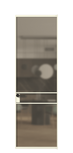 Дверь межкомнатная АЛПЛ040.02 Бронза сатин триплекс АМБ. Цвет Алюминий молочно-белый. Материал Алюминий в эмали. Коллекция Формато. Картинка.