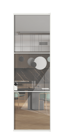 Дверь межкомнатная АЛПЛ040.03 АБЛ Алюминий белоснежный Stopsol Clear прозрачное. Цвет Алюминий белоснежный. Материал Алюминий в эмали. Коллекция Formato. Картинка.