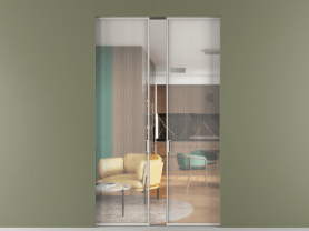 Алюминевая перегородка АЛПР 040.01 МОС MORU. Цвет Алюминий облачно-серый. Материал Алюминий в эмали. Коллекция Перегородка Formato скрытый пенал 2 створки. Картинка.