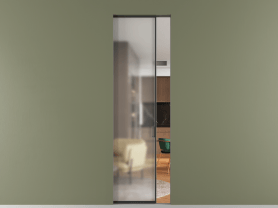 Алюминевая перегородка АЛПР 040.01 ЧРН Matelux Crystal Vision. Цвет Алюминий Черный. Материал Алюминий. Коллекция Перегородка Formato скрытый пенал 1 створка. Картинка.