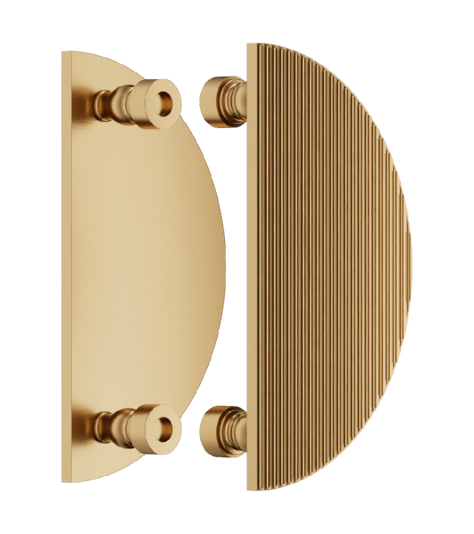 Ручки для дверей Ручка дверная Элеонора Курво. Цвет Матовое золото PVD. Коллекция Элеонора Курво. Картинка.