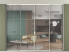 Перегородка Formato внутри проёма скрытое крепление в потолок 4 створки