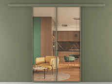 Перегородка Formato вдоль стены двустворчатая