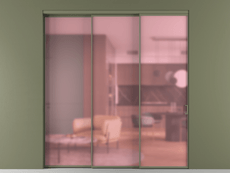 Перегородка Formato внутри проёма 3 створки с синхронным механизмом