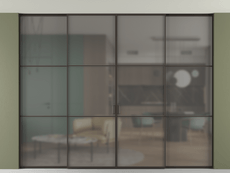 Перегородка Formato внутри проёма скрытое крепление в потолок 4 створки