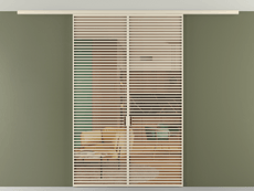 Перегородка Formato вдоль стены на потолок 2 створки