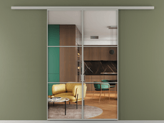 Перегородка Formato вдоль стены 2 створки