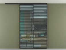 Перегородка Formato вдоль стены на потолок 2 створки с синхронным механизмом