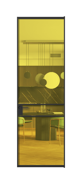 Дверь межкомнатная АЛПЛ040.02 ПРОЗ ЖЕЛ ЧЕР. Цвет Алюминий Черный. Материал Алюминий. Коллекция Formato. Картинка.