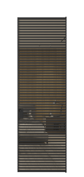 Дверь межкомнатная АЛПЛ040.06 Stopsol Bronze ЧЕР. Цвет Алюминий Черный. Материал Алюминий. Коллекция Formato. Картинка.