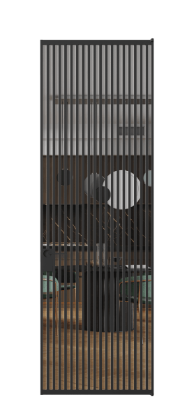 Дверь межкомнатная АЛПЛ040.07 Crystalvision ЧЕР. Цвет Алюминий Черный. Материал Алюминий. Коллекция Formato. Картинка.